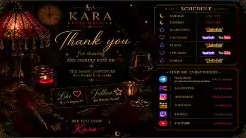 I am here around 5am GMT karathemagic online show from July 19, 6:43 pm